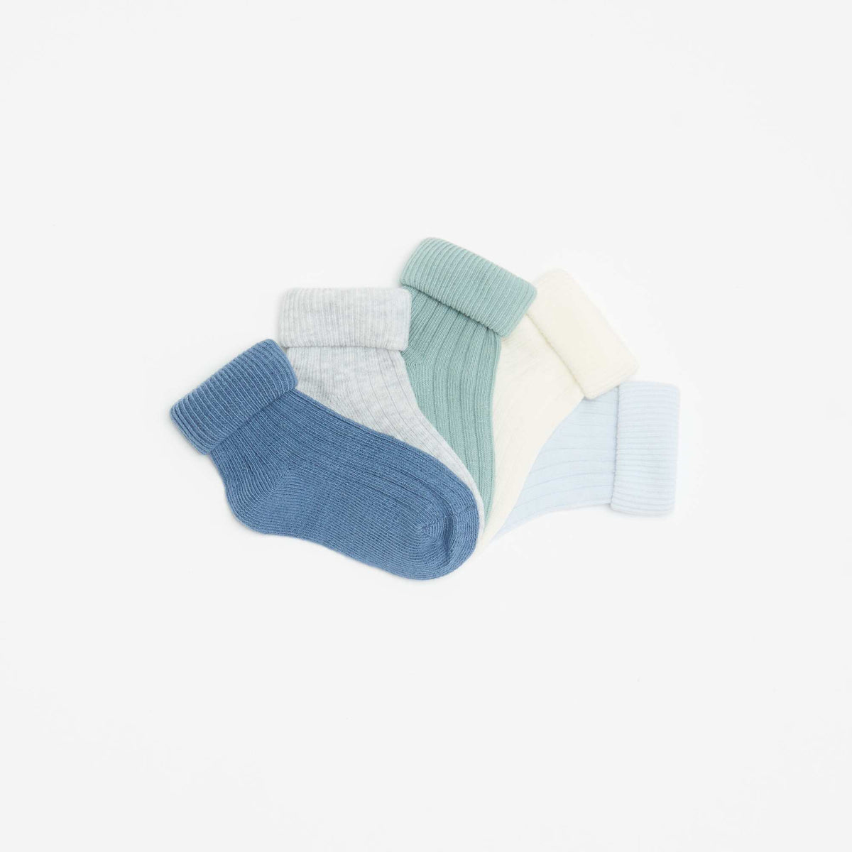 5-Pack of Plain Baby Socks BLUE