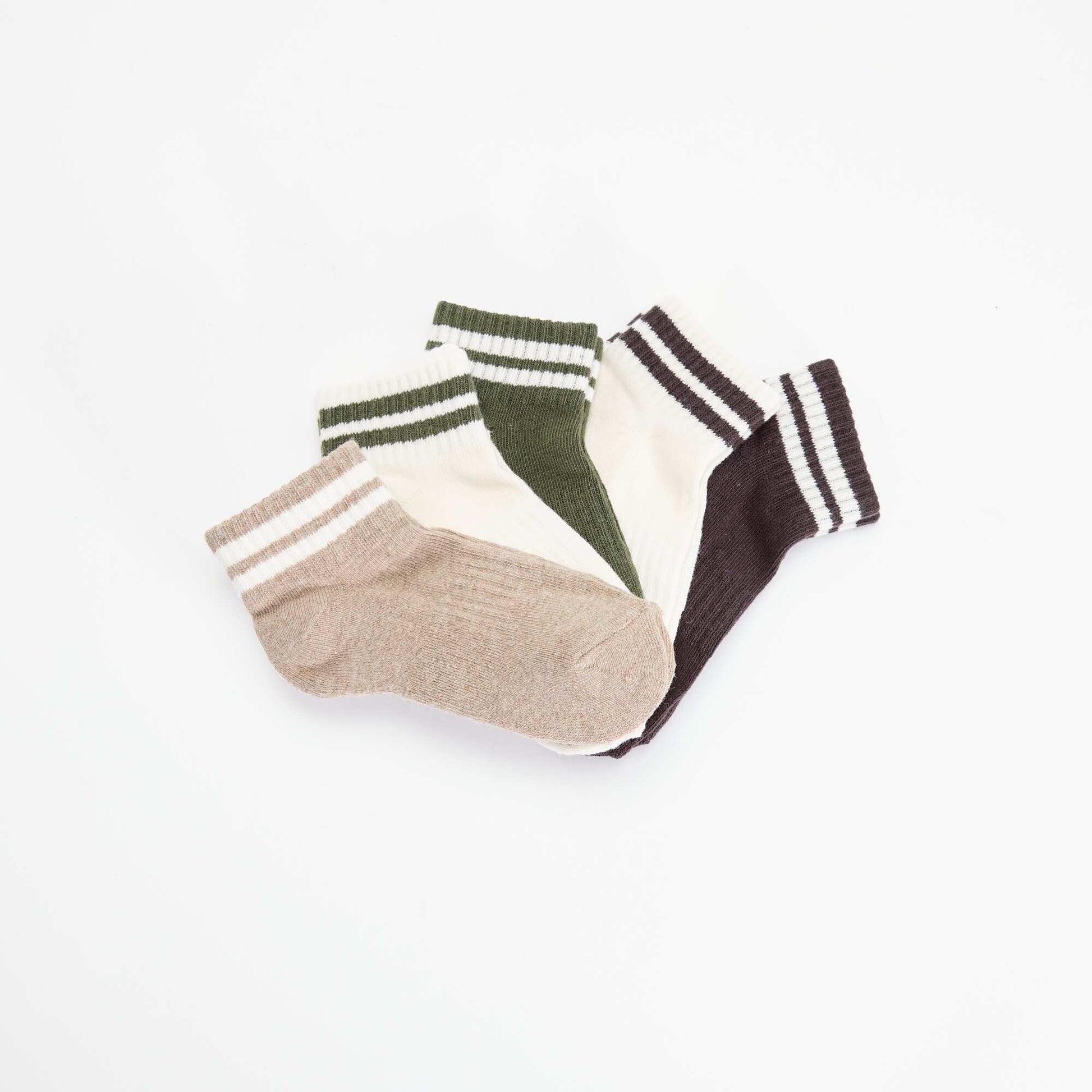 Pack of 5 sports socks BEIGE