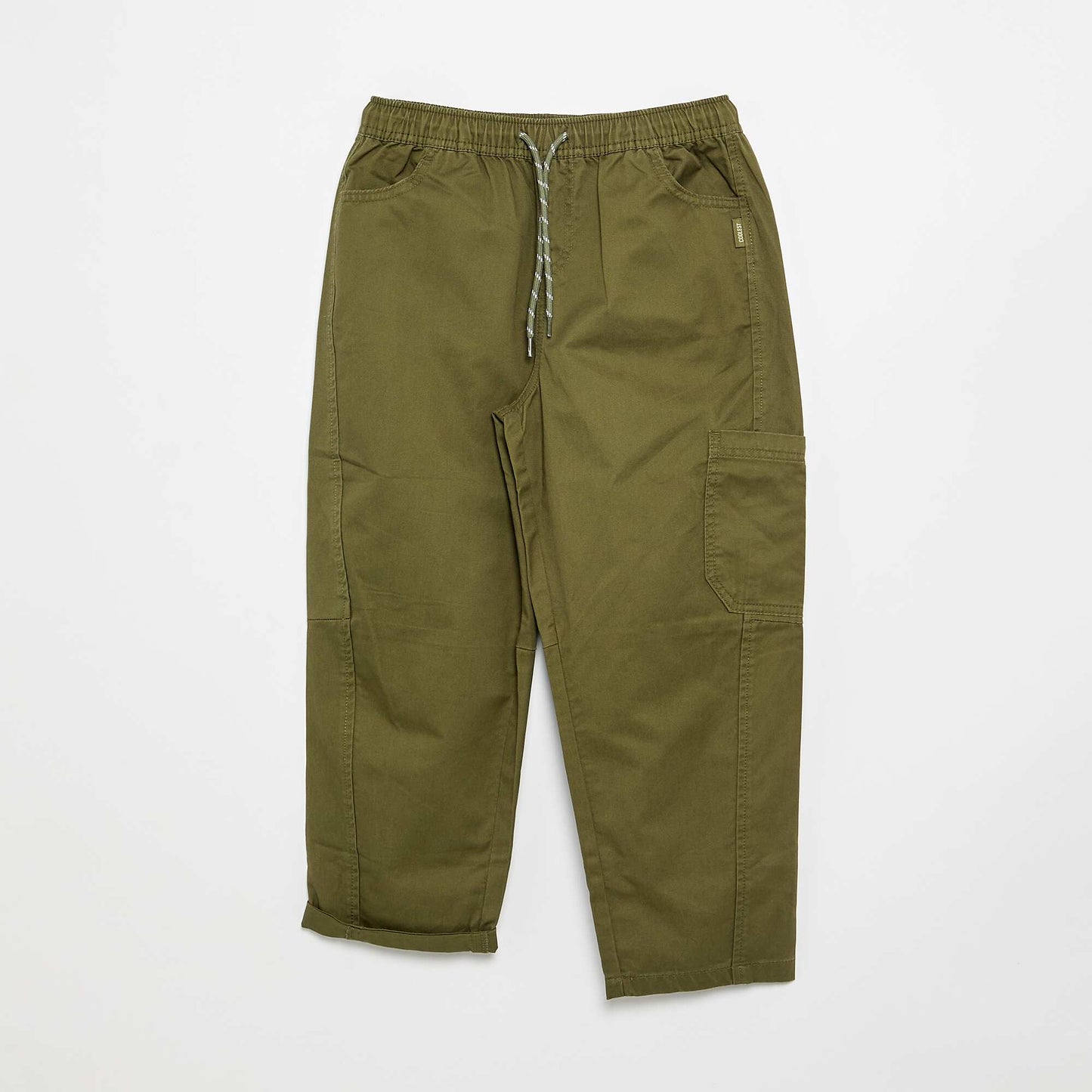 Barrel fit trousers with drawstring KHAKI