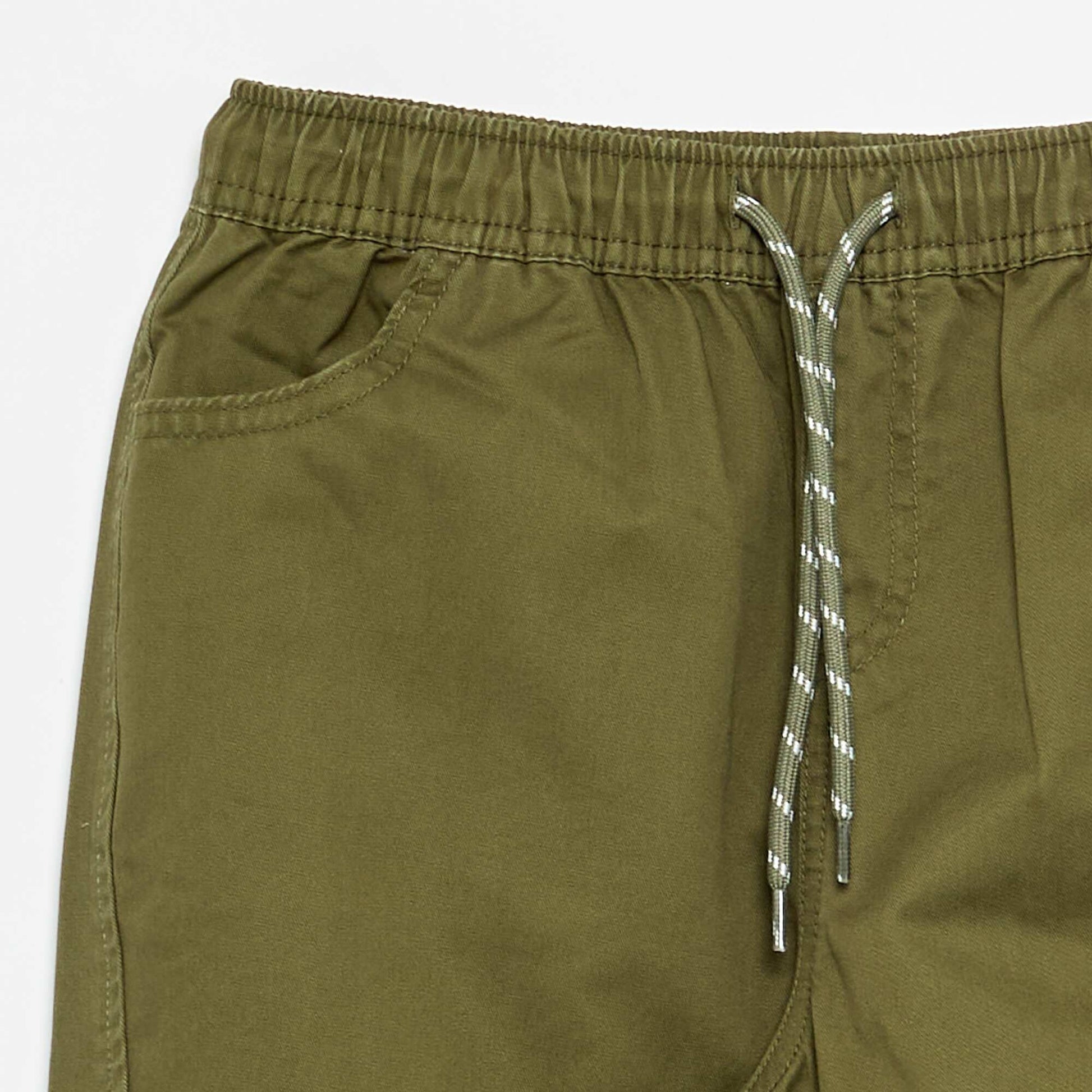 Barrel fit trousers with drawstring KHAKI