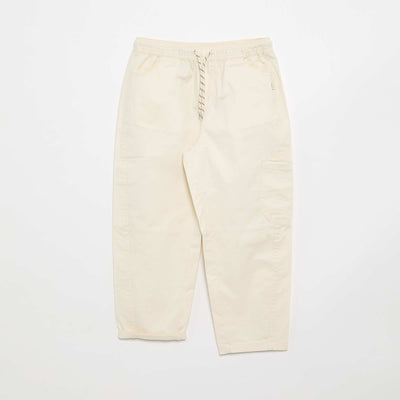 Barrel fit trousers with drawstring WHITE