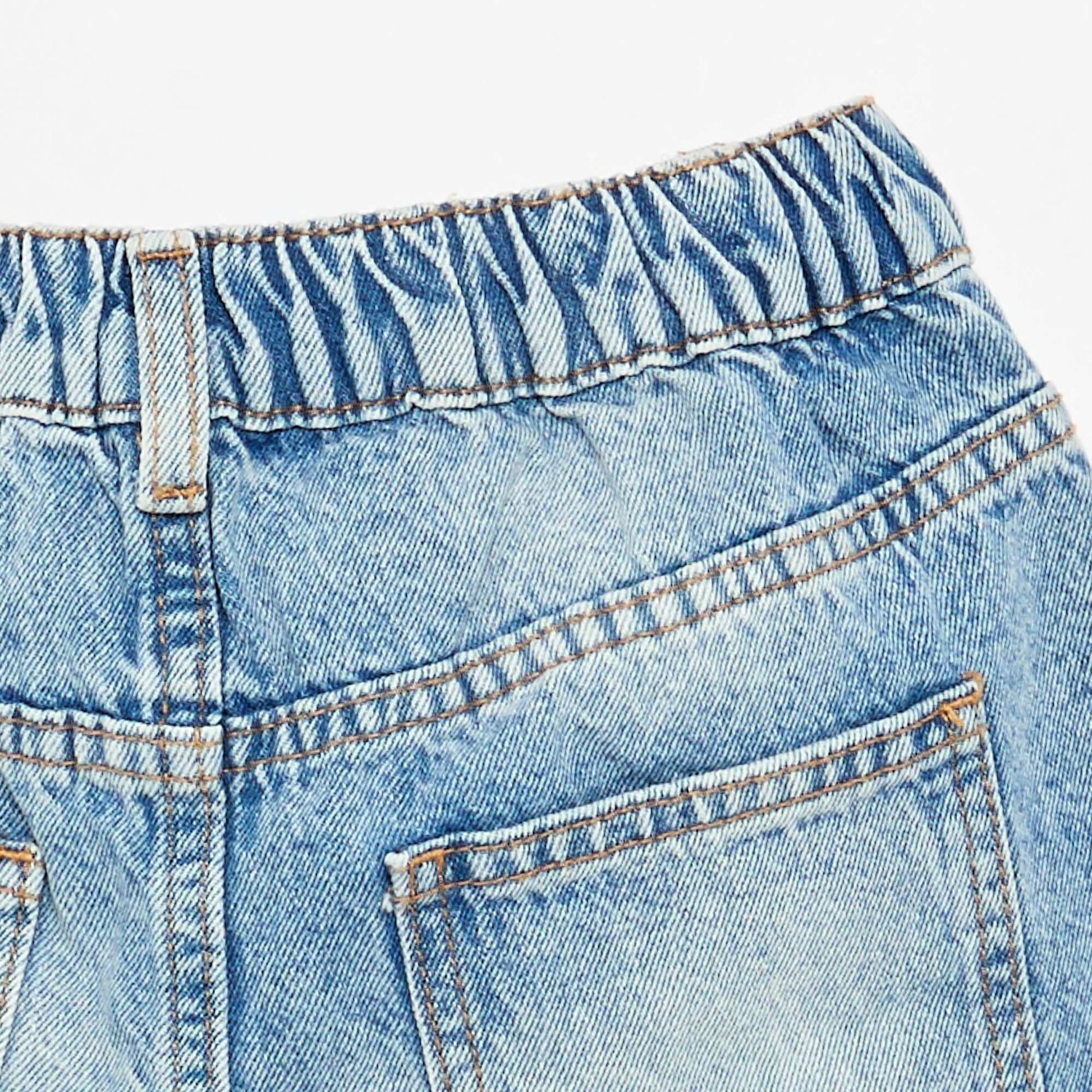 Pull-on denim shorts BLUE