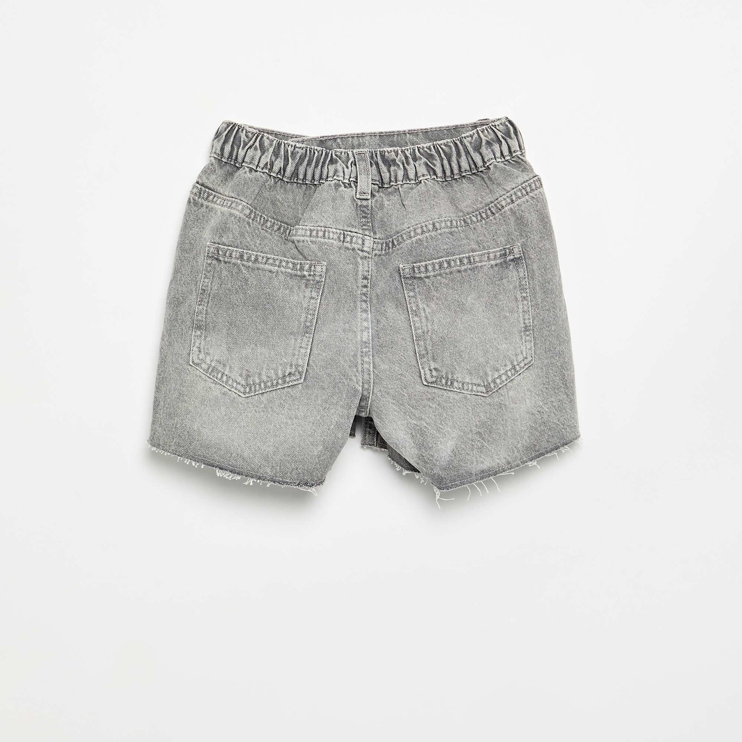 Pull-on denim shorts GREY