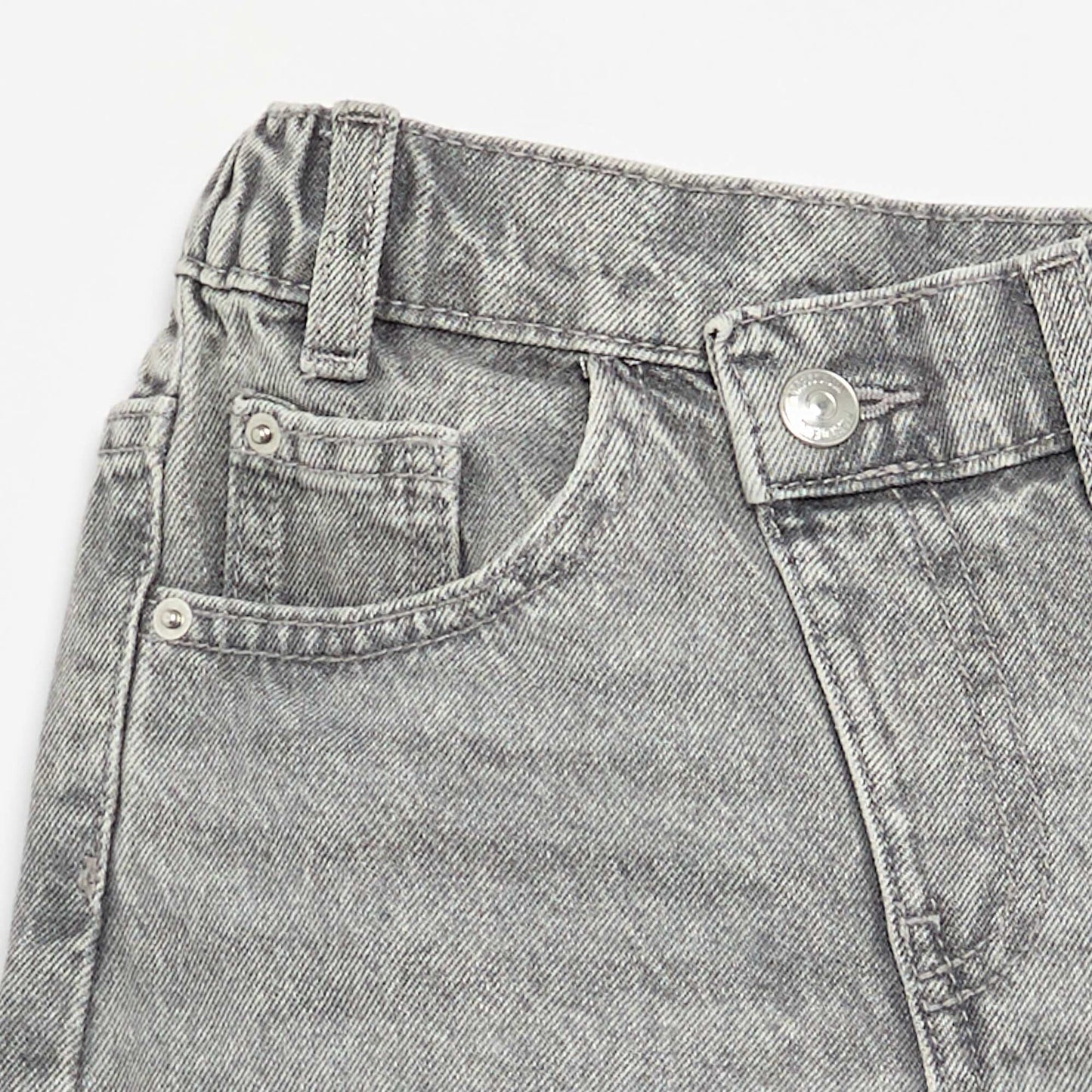 Pull-on denim shorts GREY