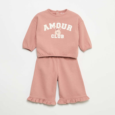 2-piece fleece set PINK