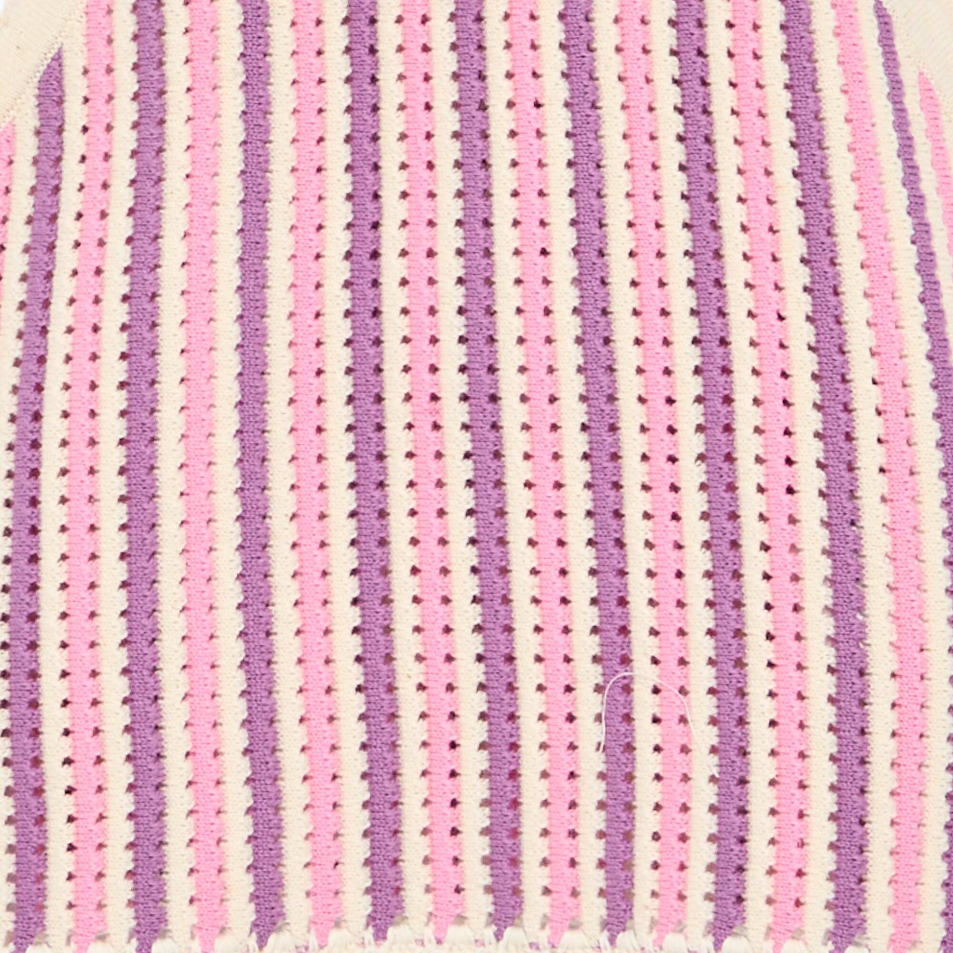 Striped crochet tank top PURPLE
