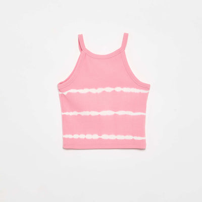 Striped Tie-Dye Tank Top PINK