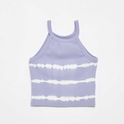 Striped Tie-Dye Tank Top PURPLE