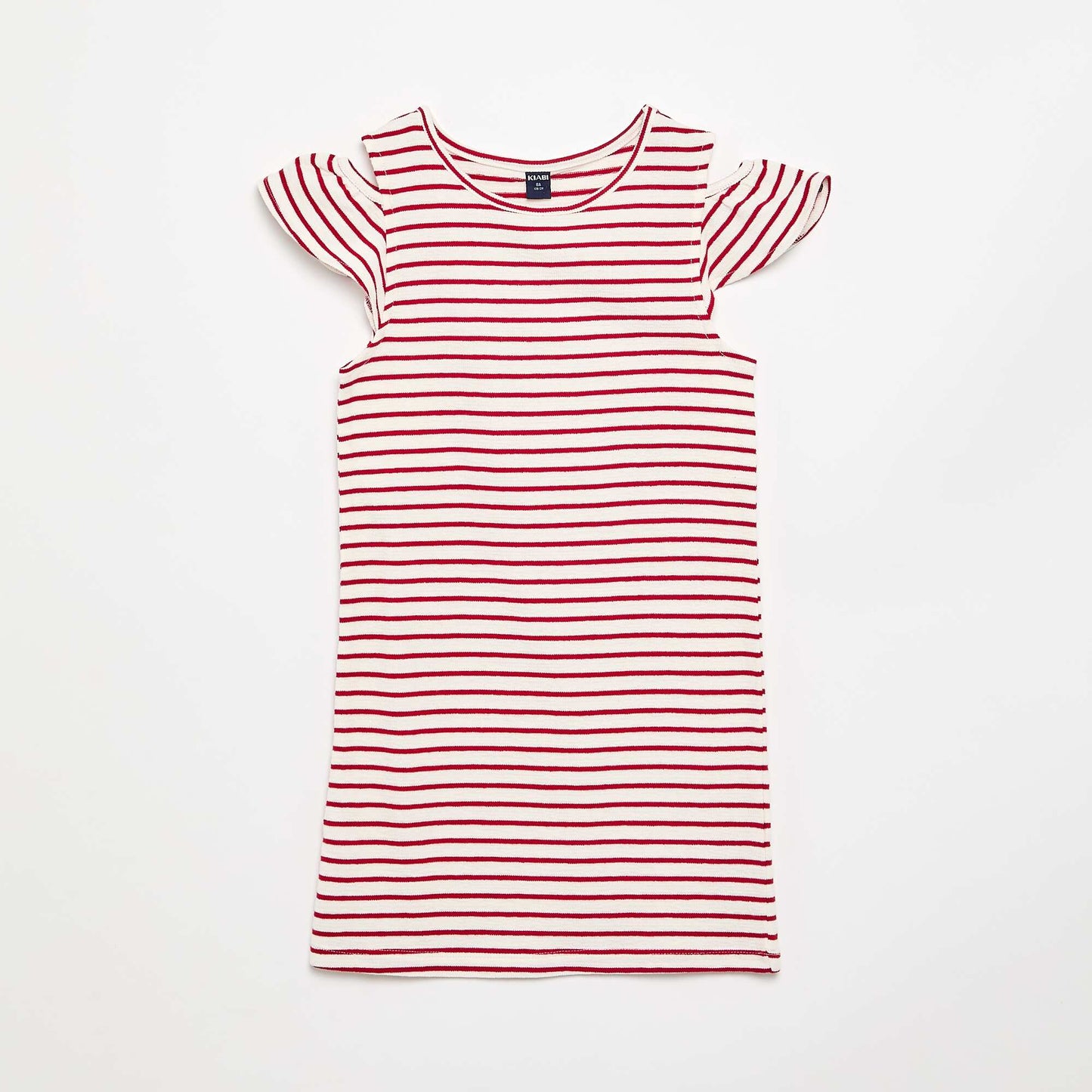 Thigh-length dress with shoulder cut-outs RED