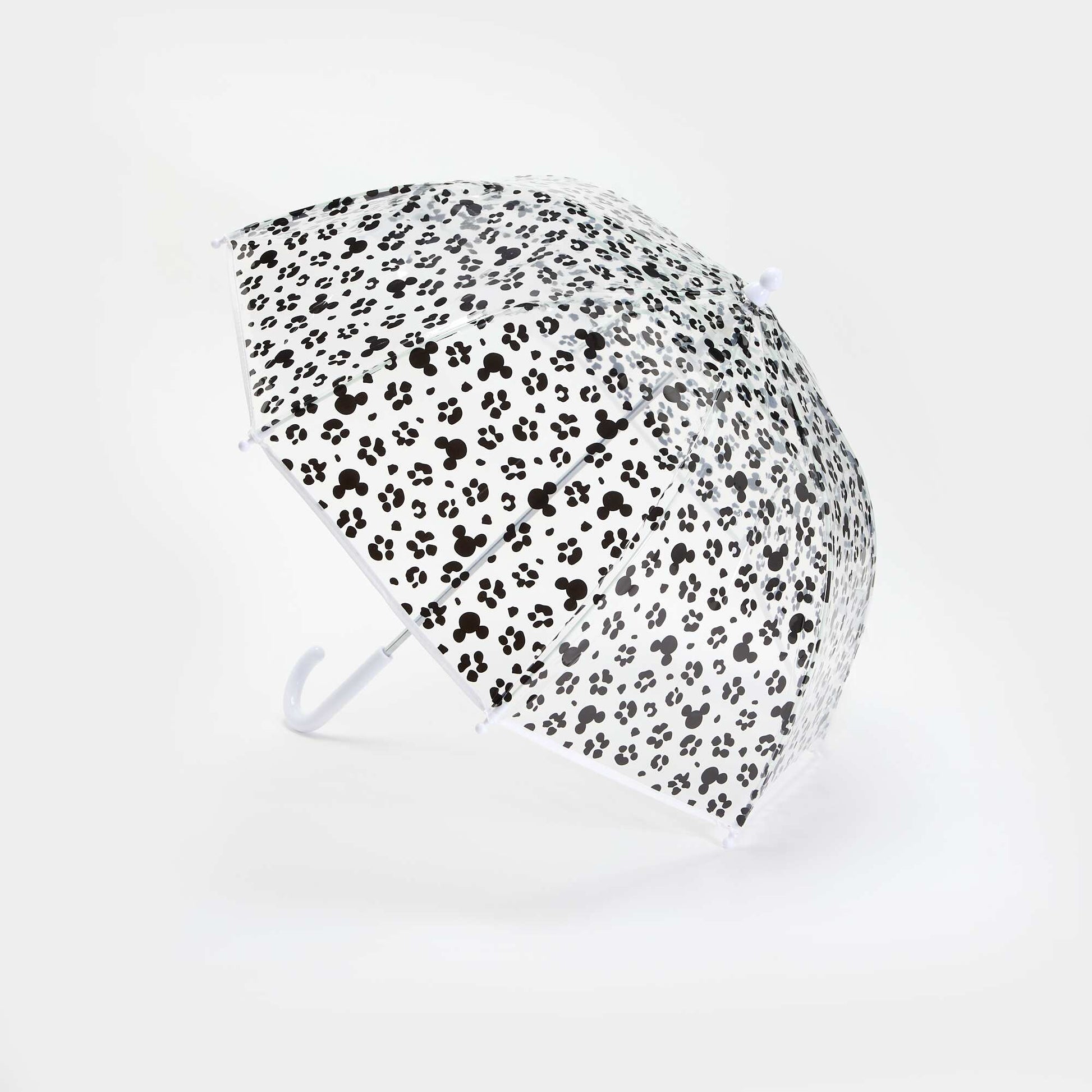 'Mickey' Leopard Print Umbrella WHITE