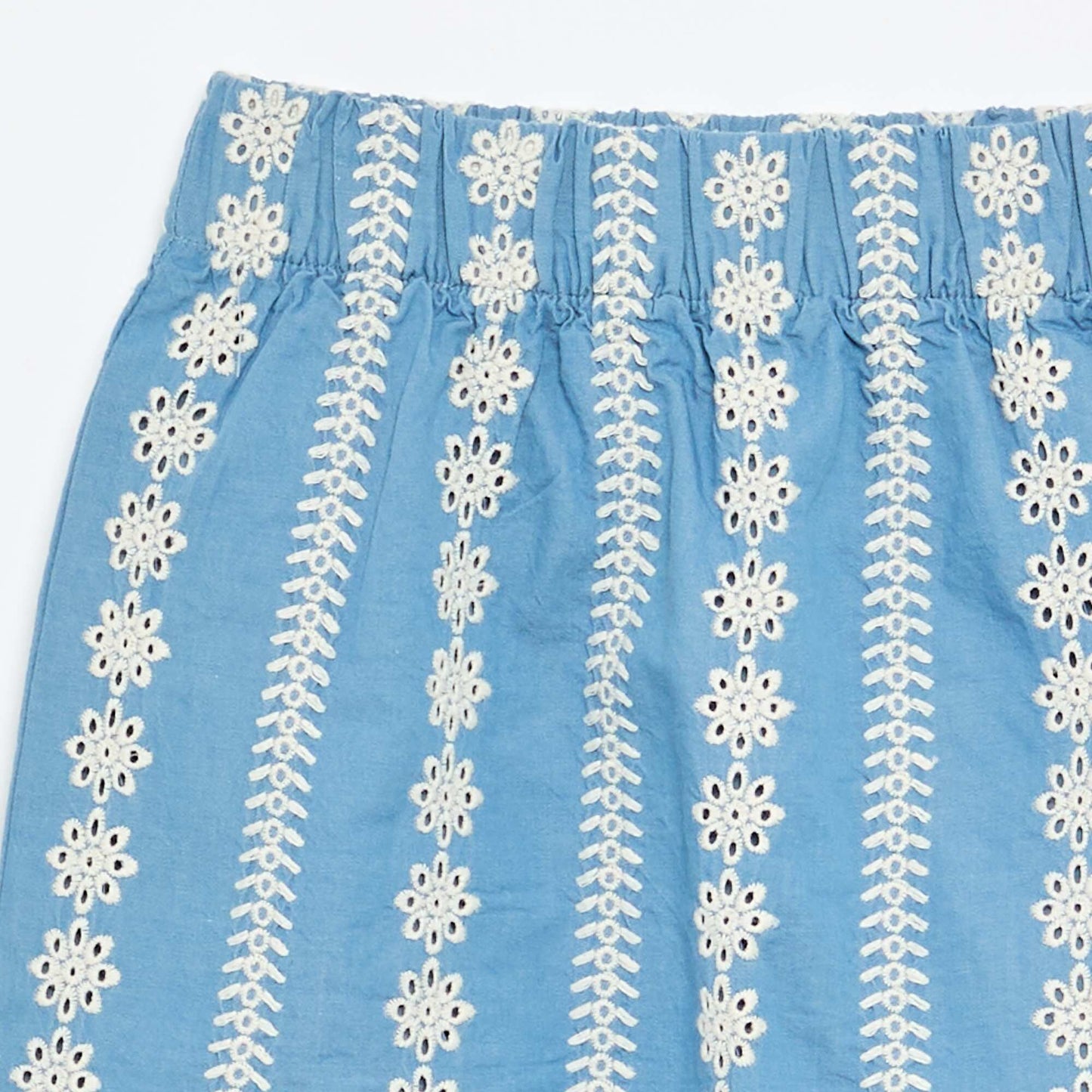 Embroidered knee-length skirt BLUE