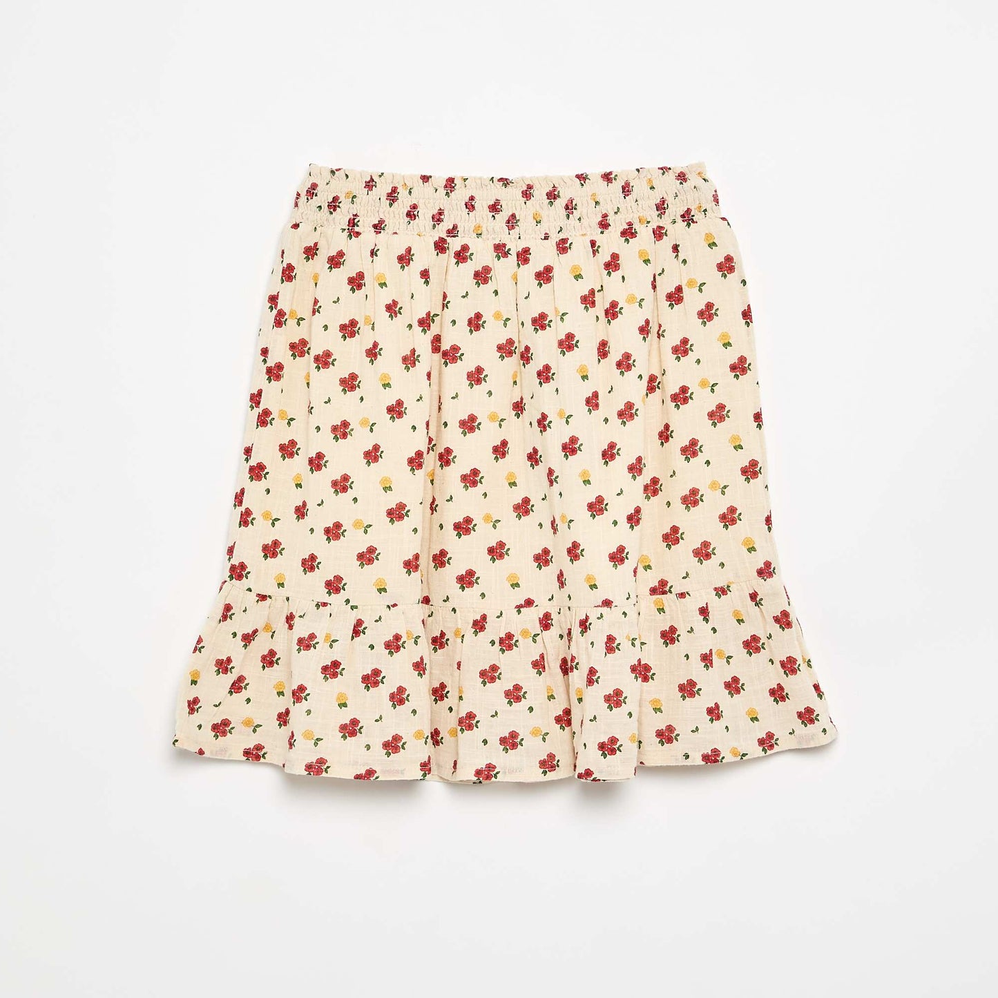 Knee-length long skirt WHITE
