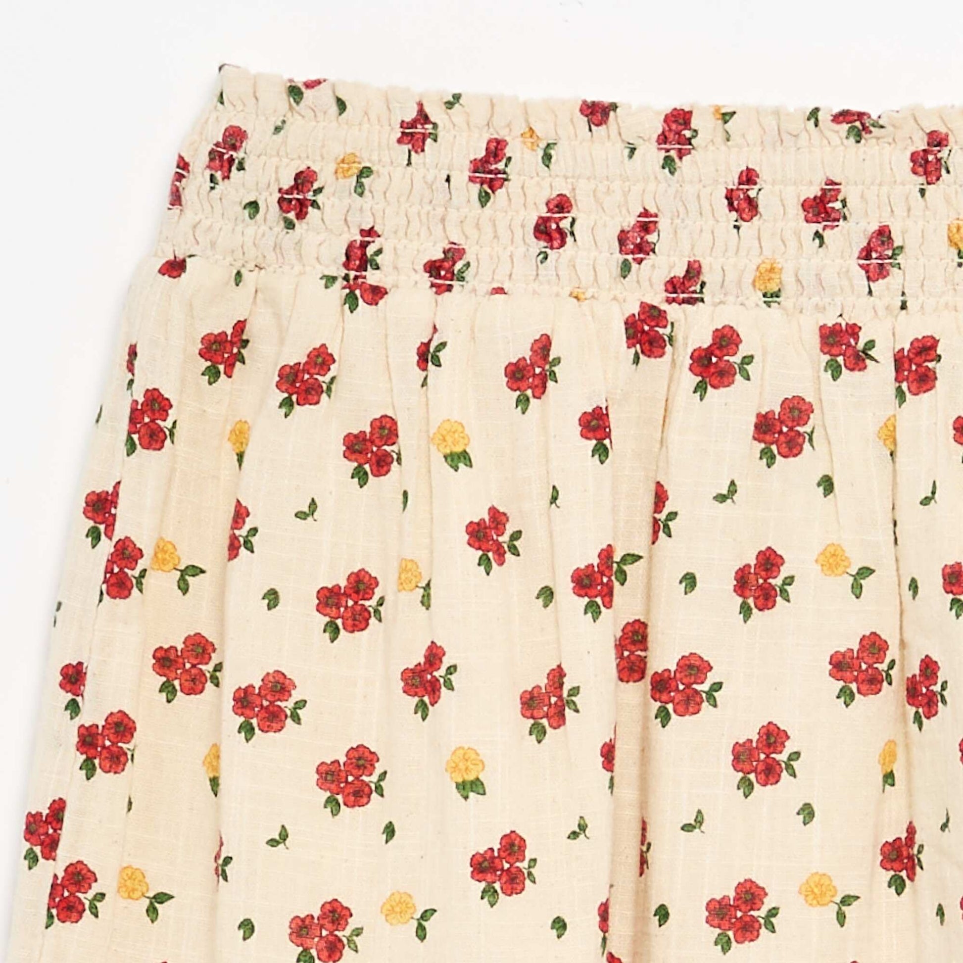 Knee-length long skirt WHITE