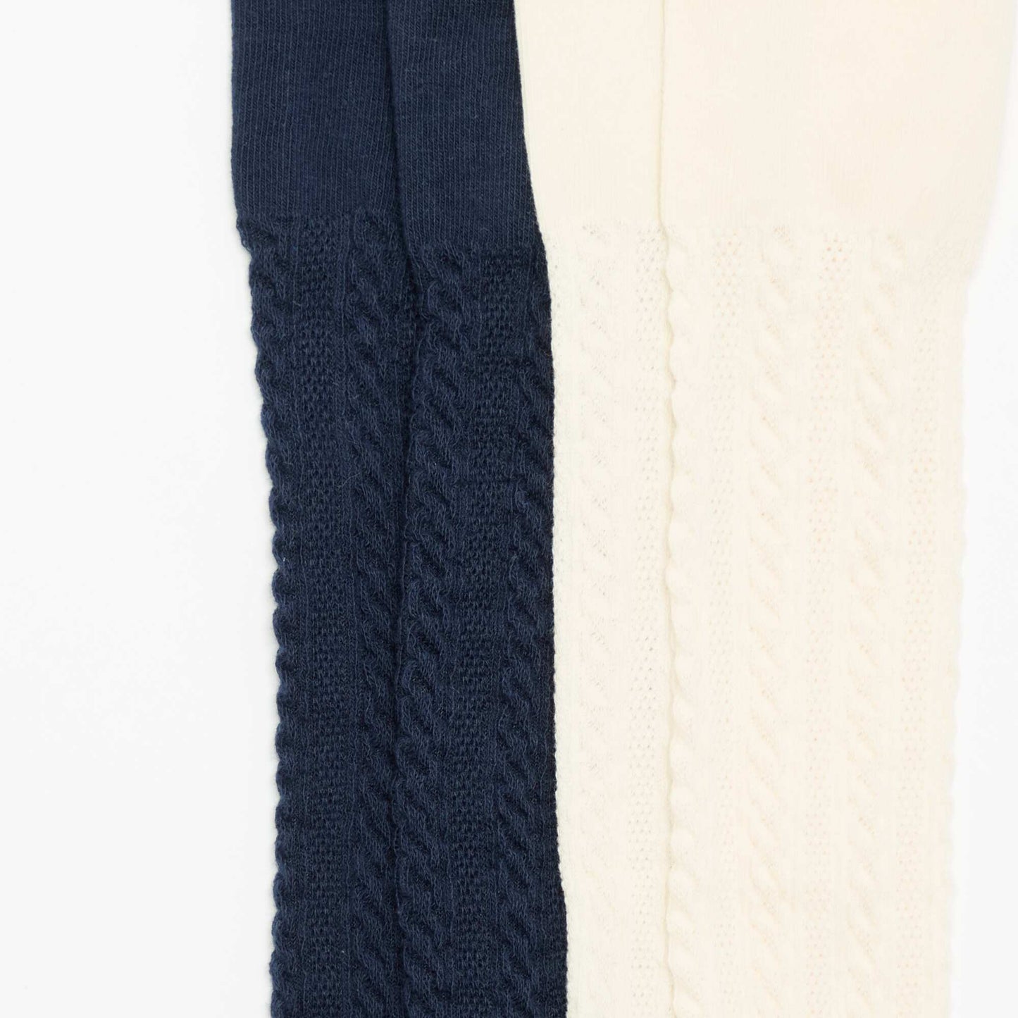 Pack of 2 pairs of fancy knit tights BLUE