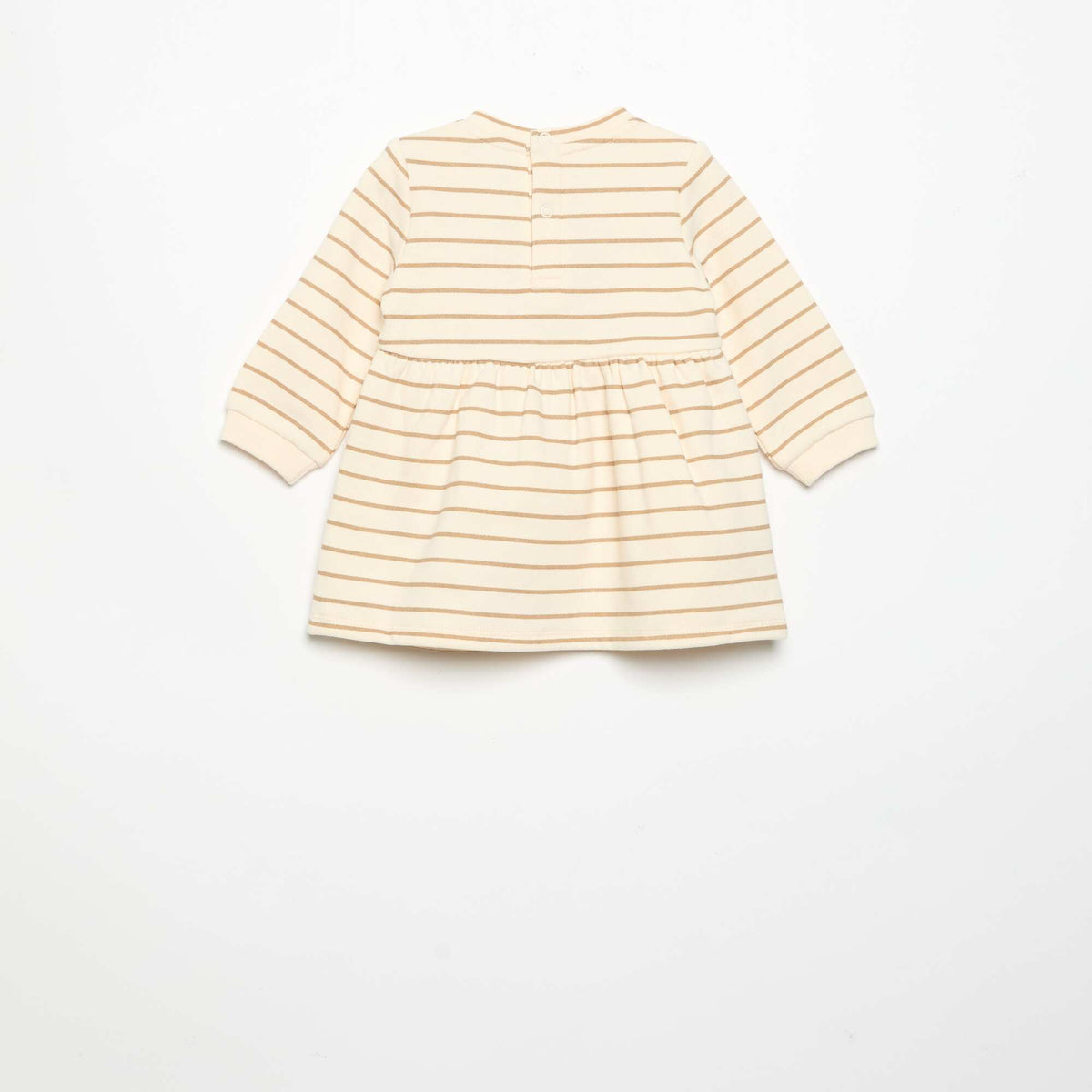 Long-sleeved printed dress BEIGE