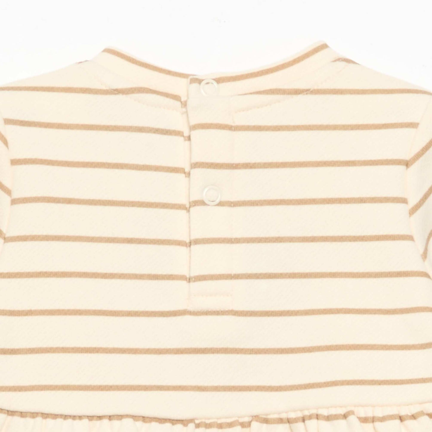 Long-sleeved printed dress BEIGE
