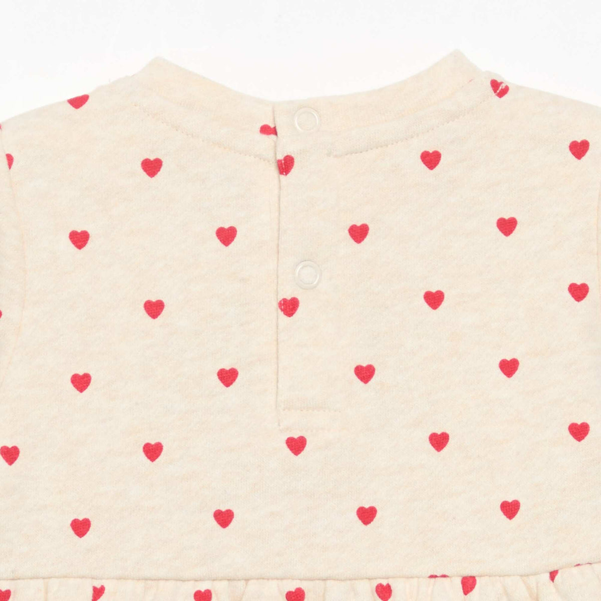 Long-sleeved printed dress BEIGE