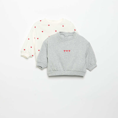 Pack of 2 Printed Sweatshirts WHITE