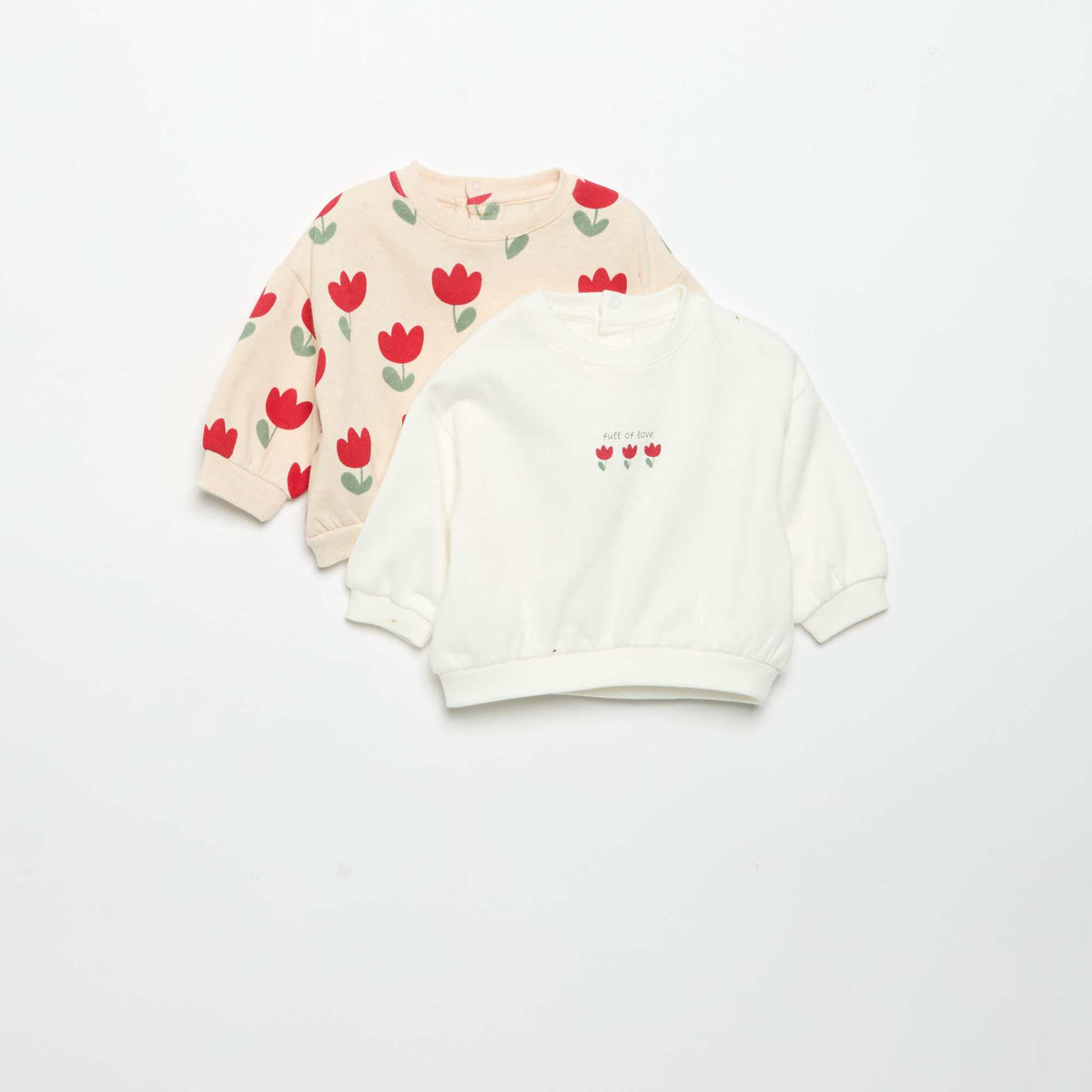 Pack of 2 Printed Sweatshirts WHITE