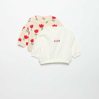 Pack of 2 Printed Sweatshirts WHITE