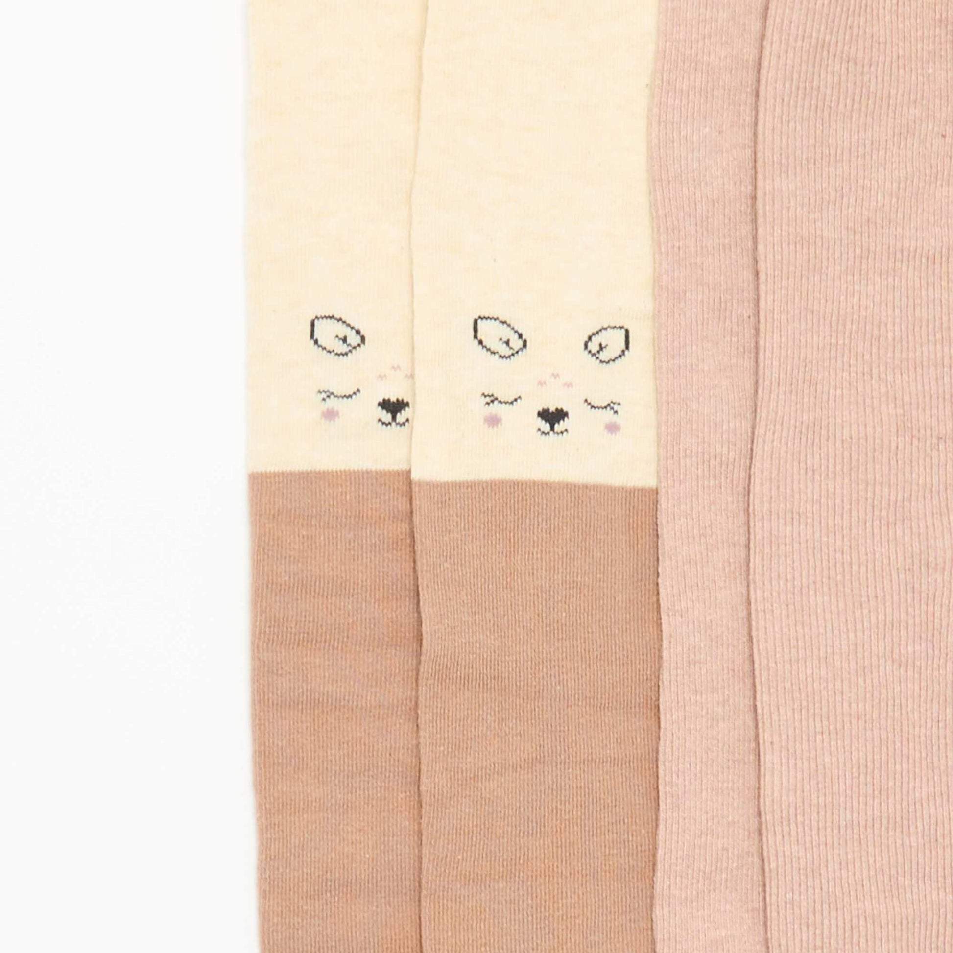 2-Pack of Patterned Tights BROWN