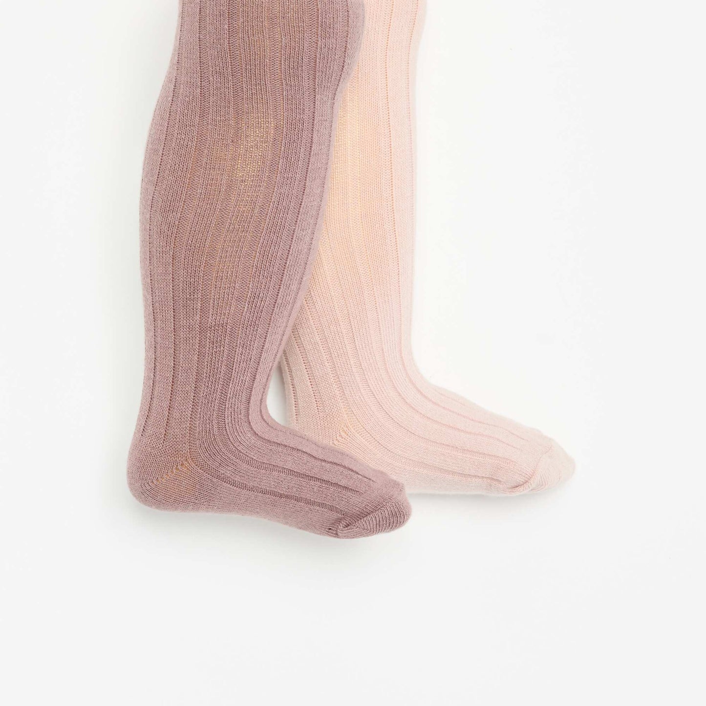 Pack of 2 pairs of ribbed knit tights PINK