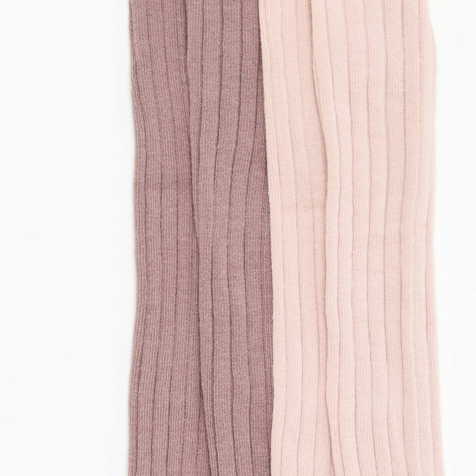Pack of 2 pairs of ribbed knit tights PINK