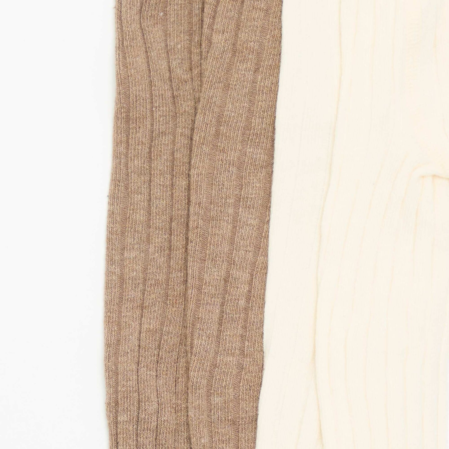 Pack of 2 pairs of ribbed knit tights BROWN