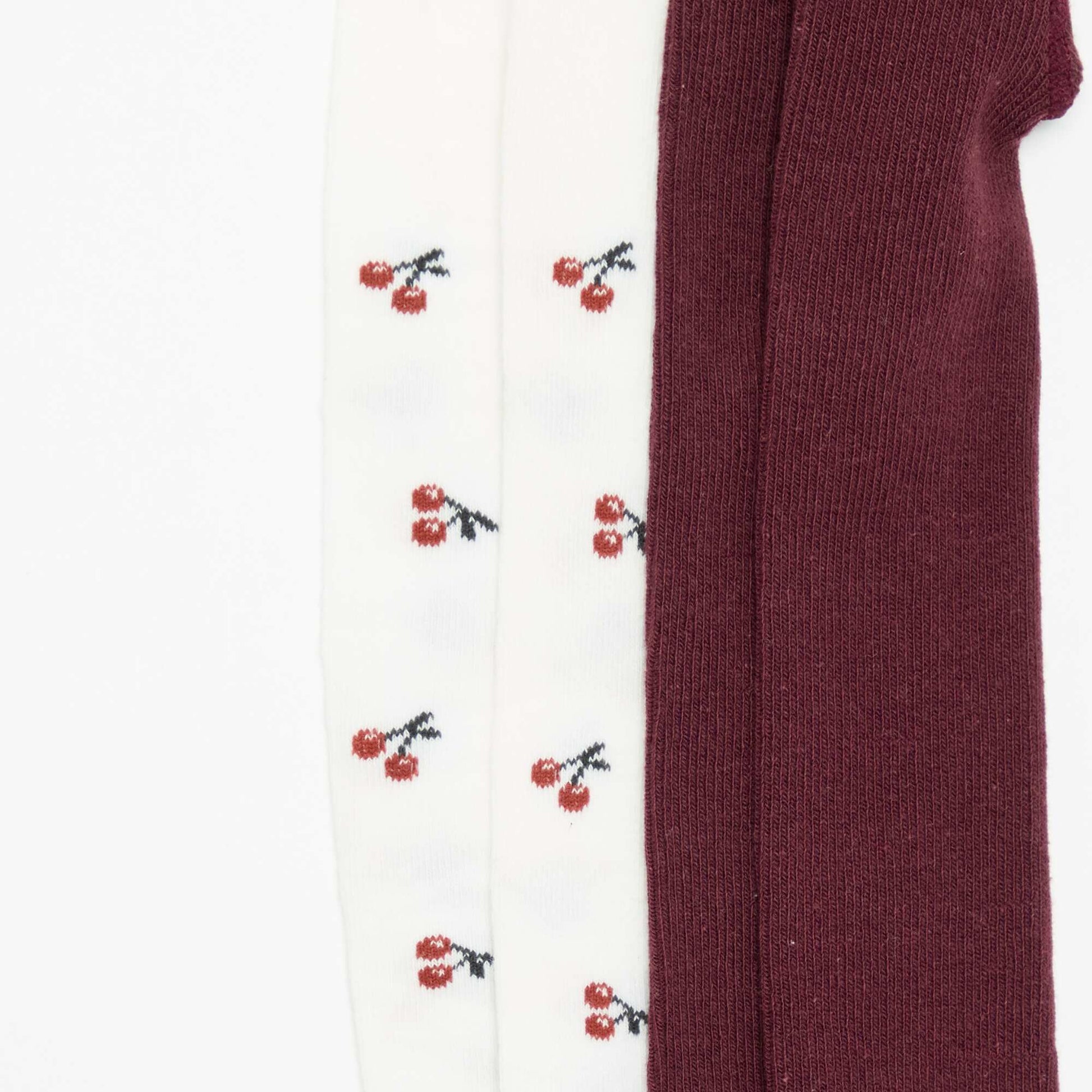 Pack of 2 pairs of patterned tights RED