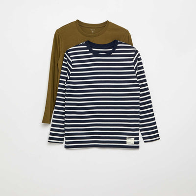 Pack of 2 Long-Sleeved T-shirts BLUE