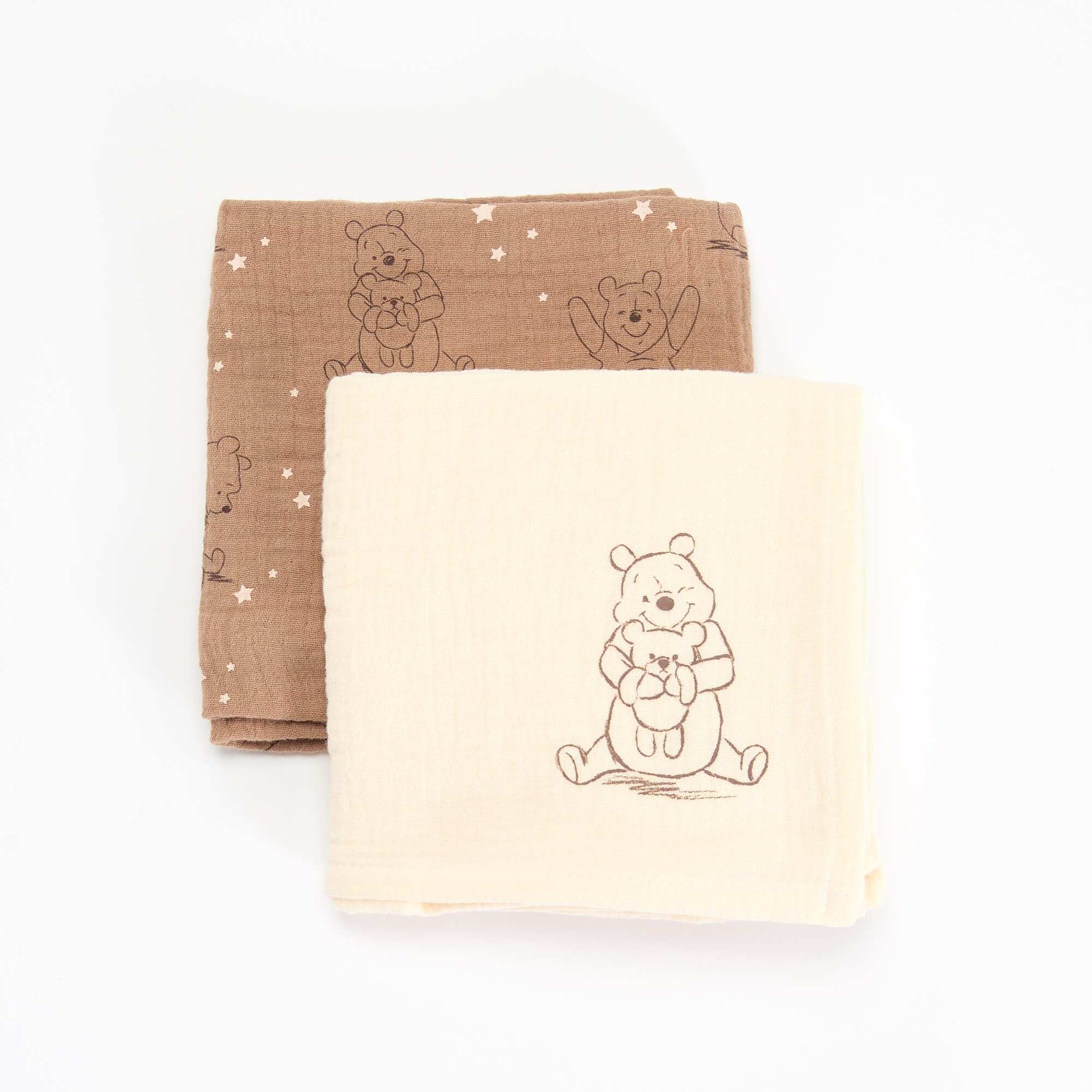 Set of 2 'Disney' Muslin Swaddles BEIGE