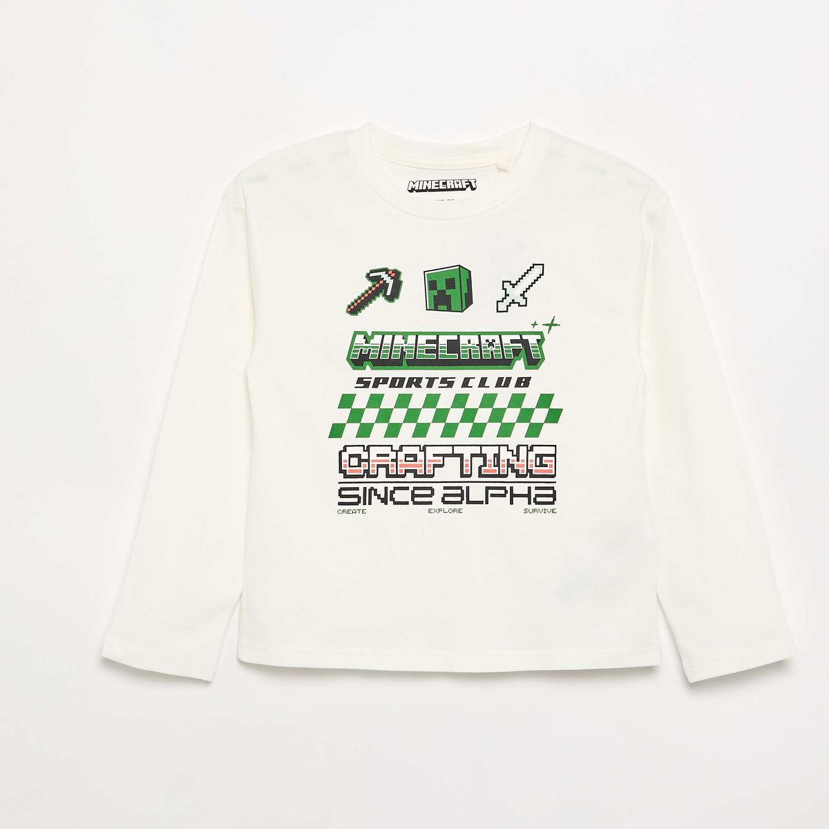Long-sleeved 'Minecraft' T-shirt WHITE