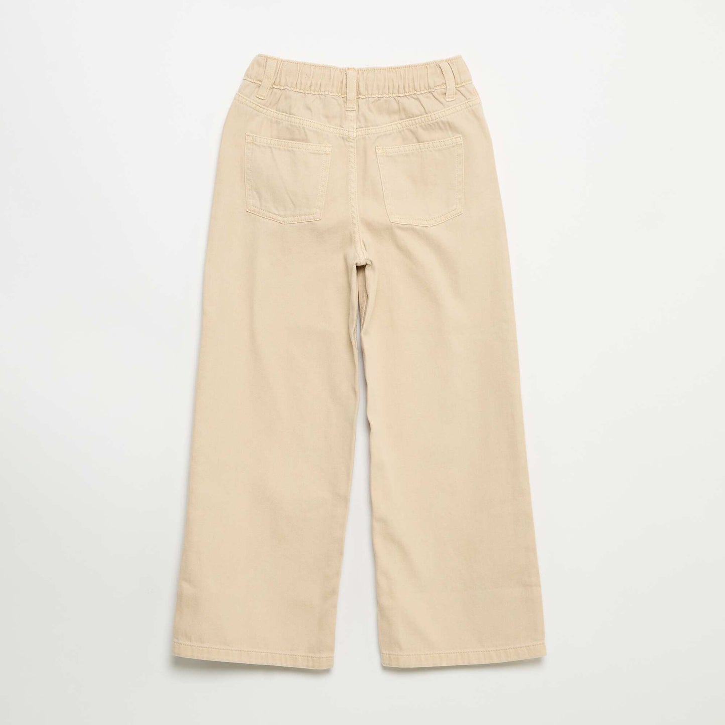 Adjustable Waist Wide Leg Trousers BEIGE
