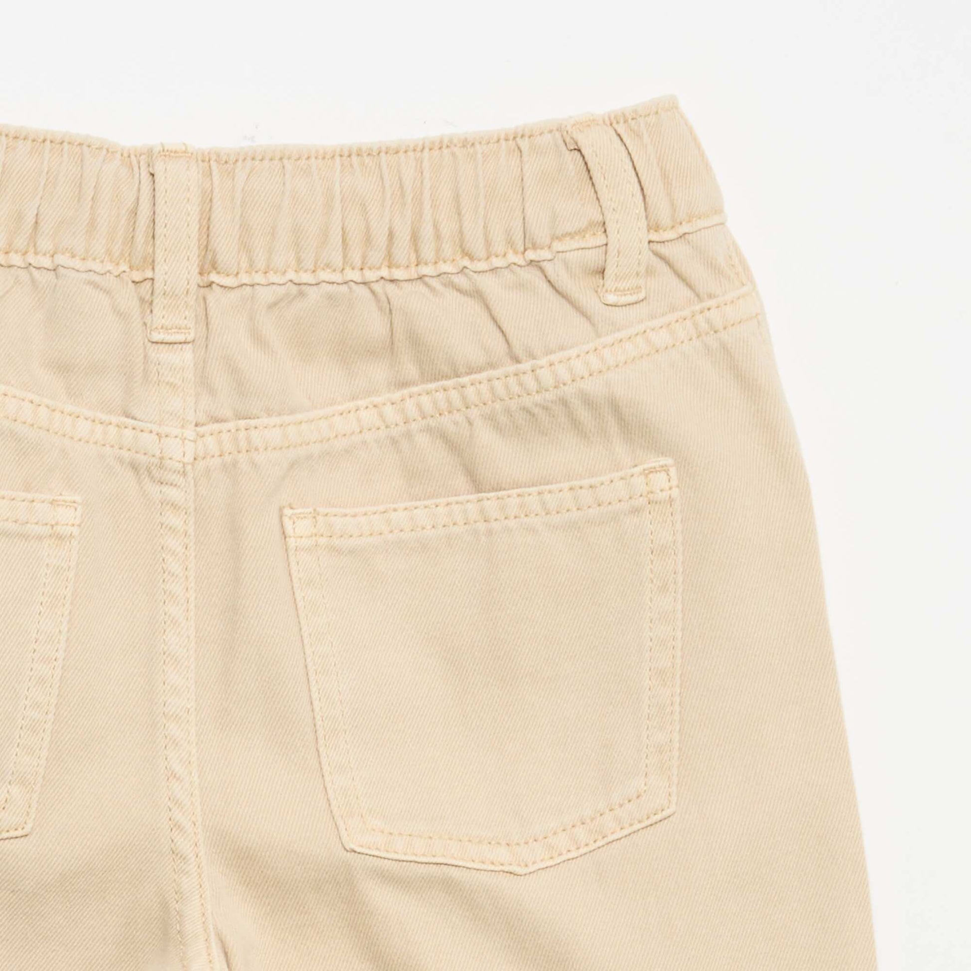 Adjustable Waist Wide Leg Trousers BEIGE
