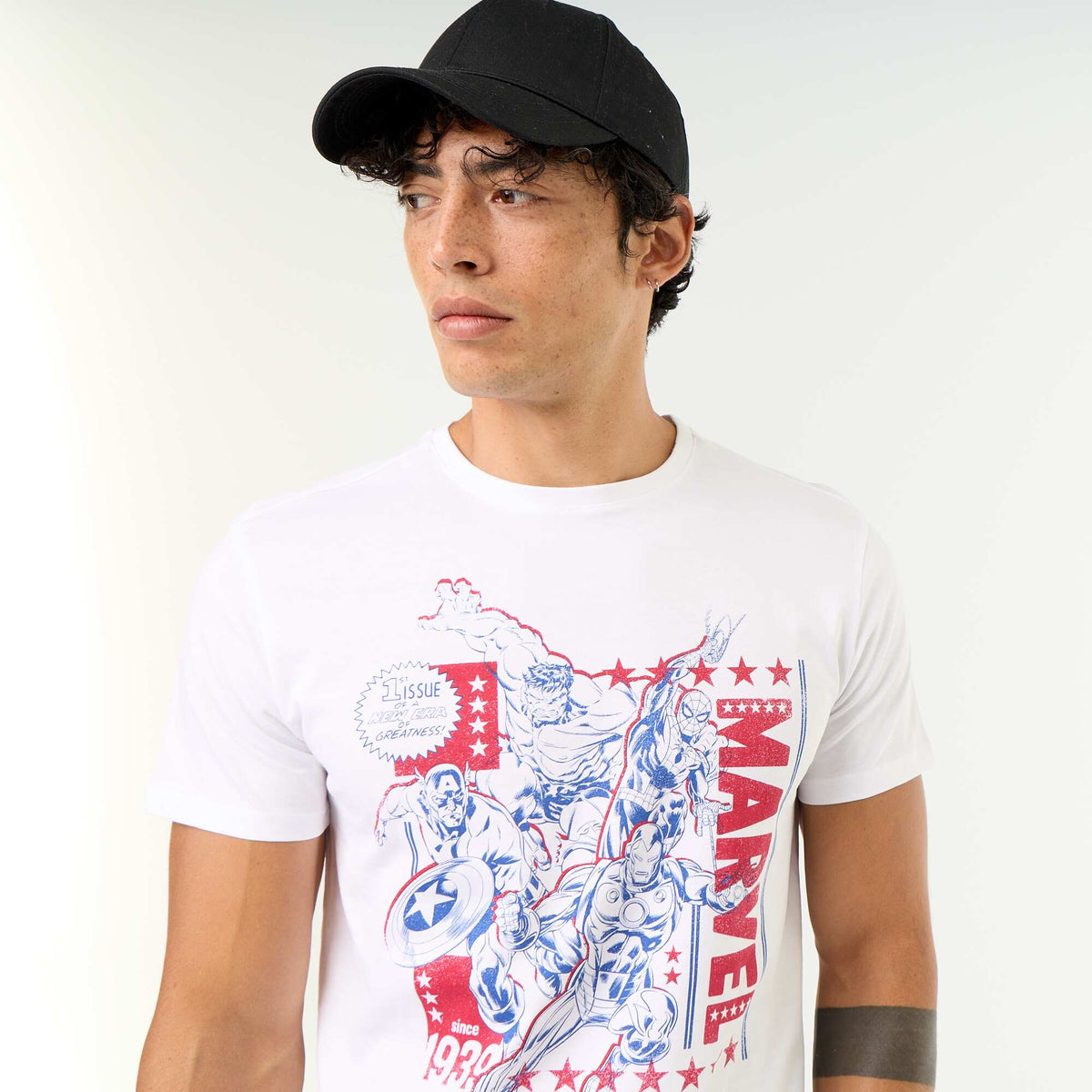 'Marvel' Short-Sleeved T-Shirt WHITE