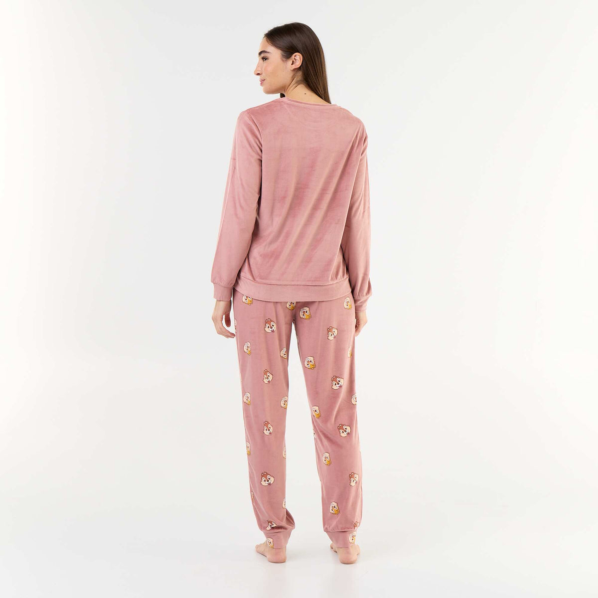 Long 'Disney' Print Pyjamas - 2-Piece Set PINK
