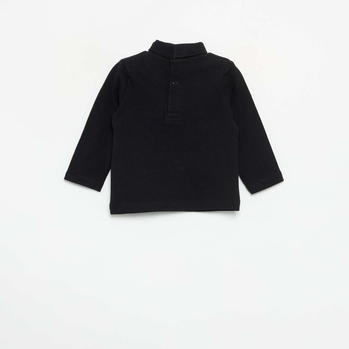 Turtleneck top with playful bow BLACK