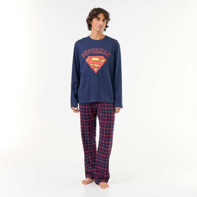 Long 'Superman' 'DC Comics' Pyjamas - 2-Piece Set BLUE