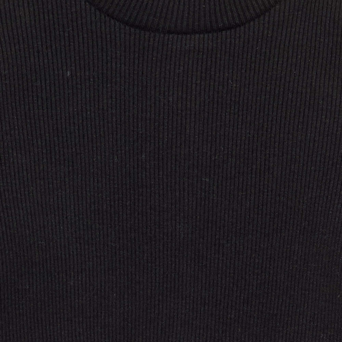 Ribbed knit roll-neck top BLACK