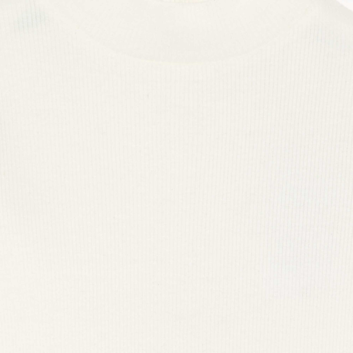 Ribbed knit roll-neck top WHITE