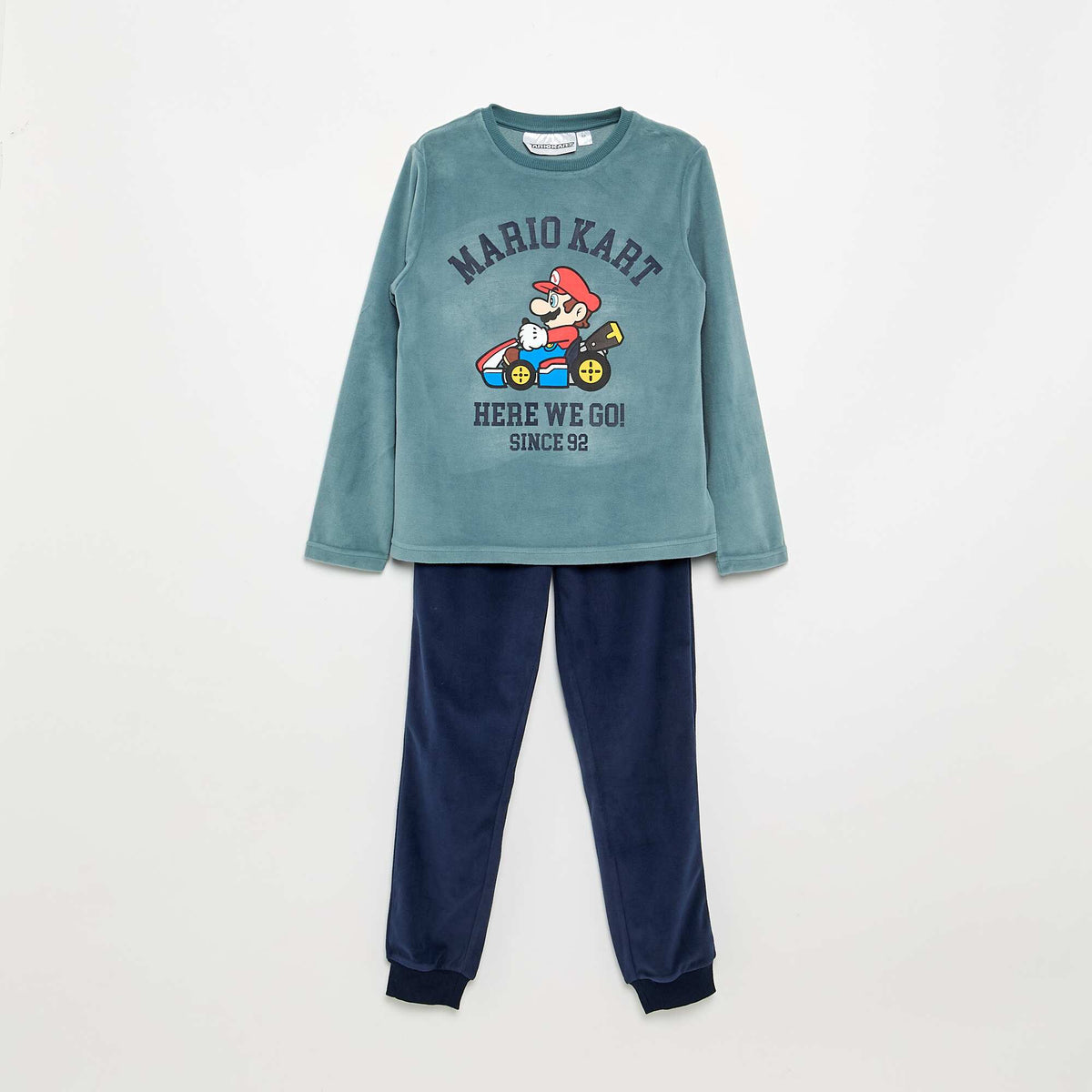 'Mario Kart' 2-piece Pajamas - Long-sleeved T-shirt + Pants BLUE