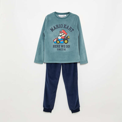 'Mario Kart' 2-piece Pajamas - Long-sleeved T-shirt + Pants BLUE