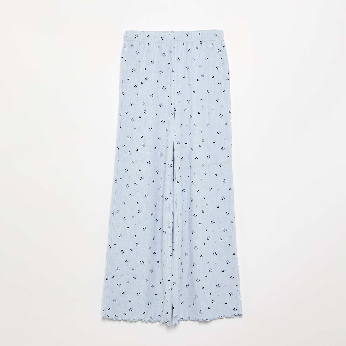 2-piece Pointelle Knit Pajamas BLUE