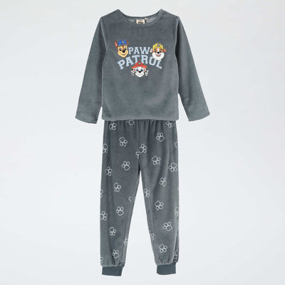 'Paw Patrol' Long-Sleeve T-Shirt and Velvet Pants Pajama Set - 2-Piece GREEN