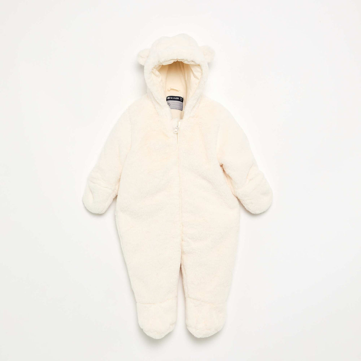 Faux Fur Pilot Jumpsuit WHITE