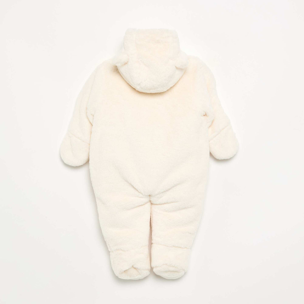 Faux Fur Pilot Jumpsuit WHITE