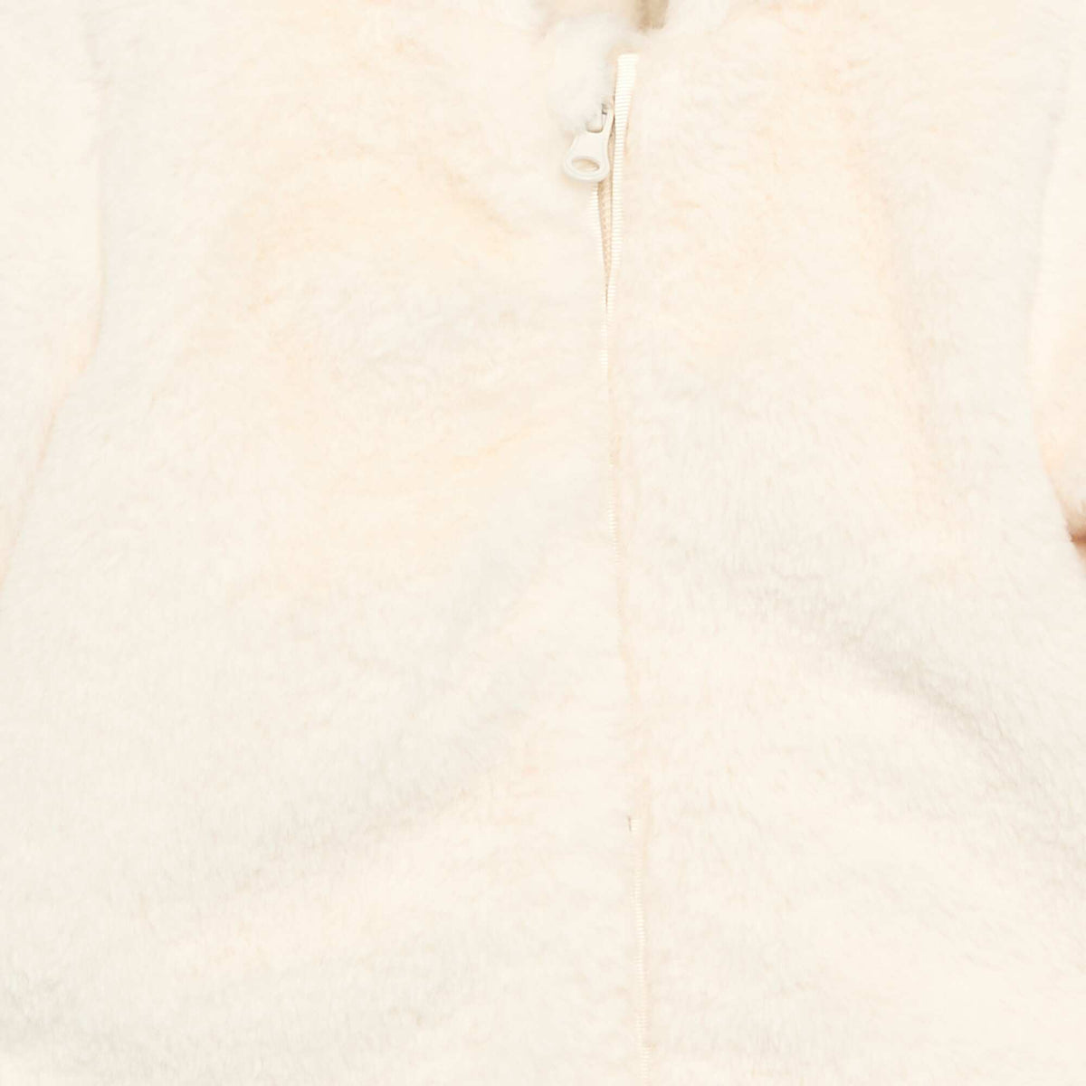 Faux Fur Pilot Jumpsuit WHITE