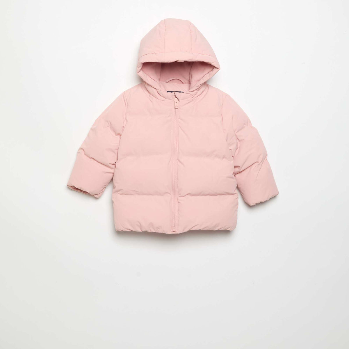 Printed Quilted Hooded Puffer Jacket PINK