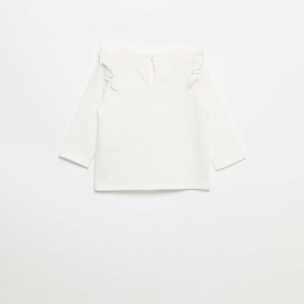 Set of 2 long-sleeved cotton jersey t-shirts WHITE