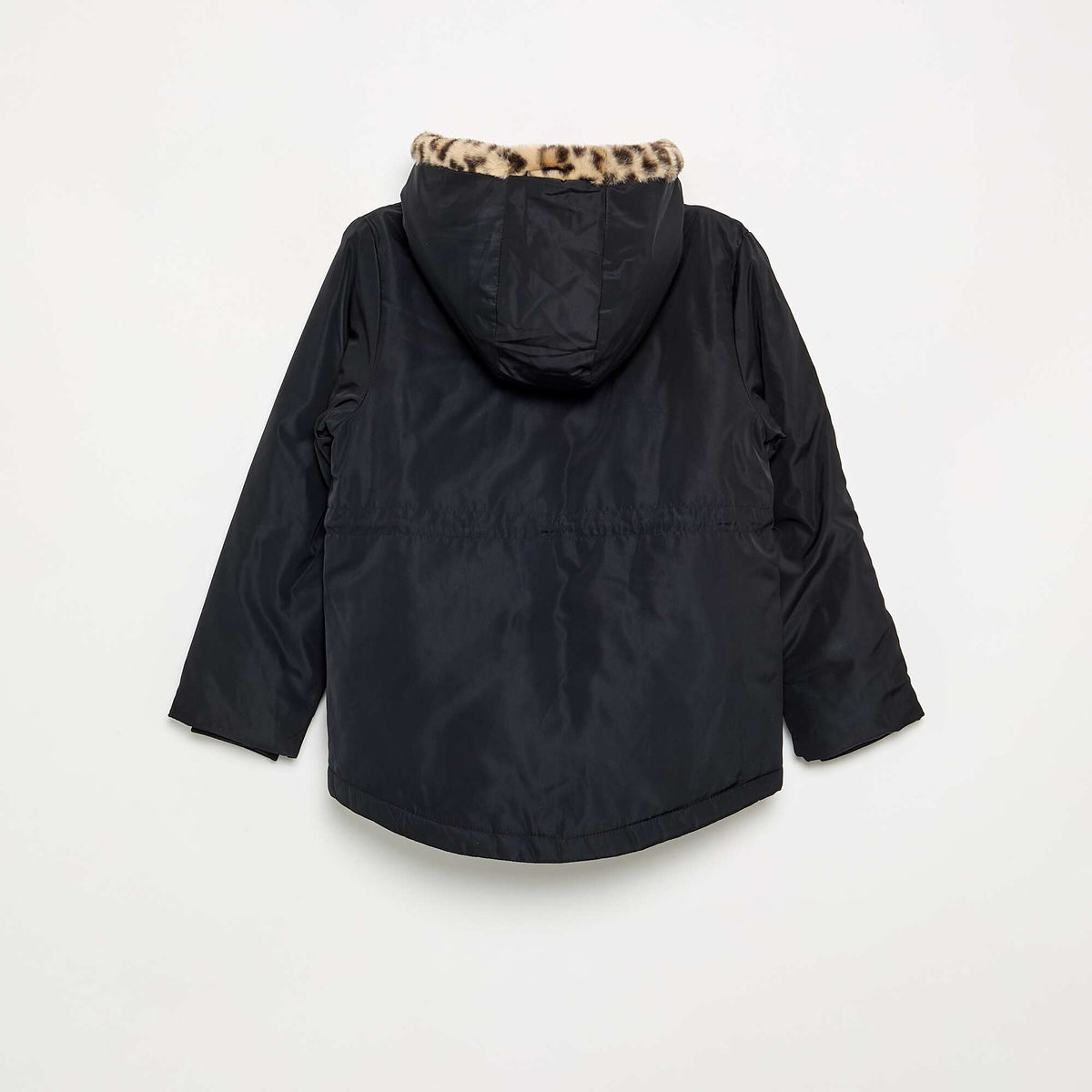 Soft Hooded Faux Fur Parka BLACK